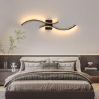 Applique - Telaio in alluminio nero, luce calda