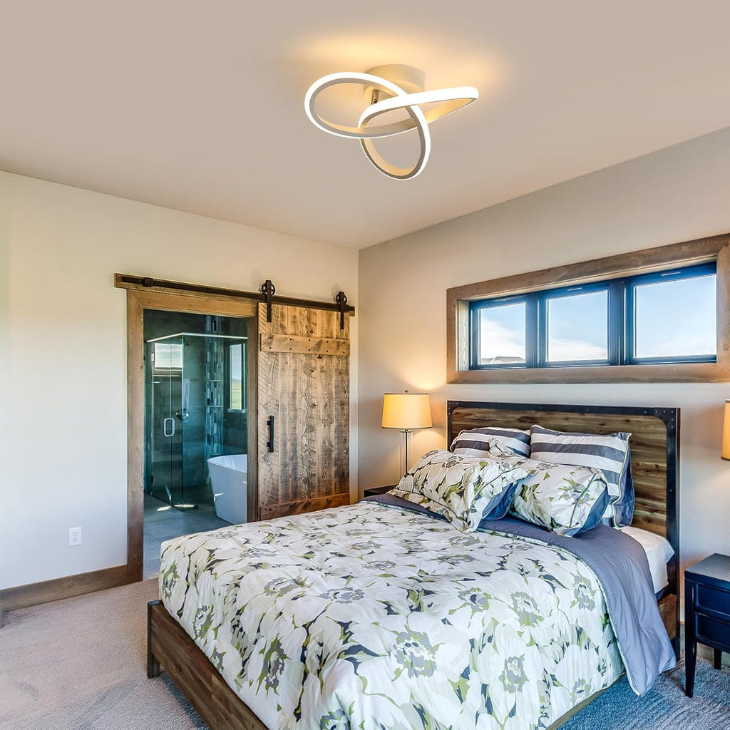 Ceiling Light - White Aluminium Frame, Warm Light