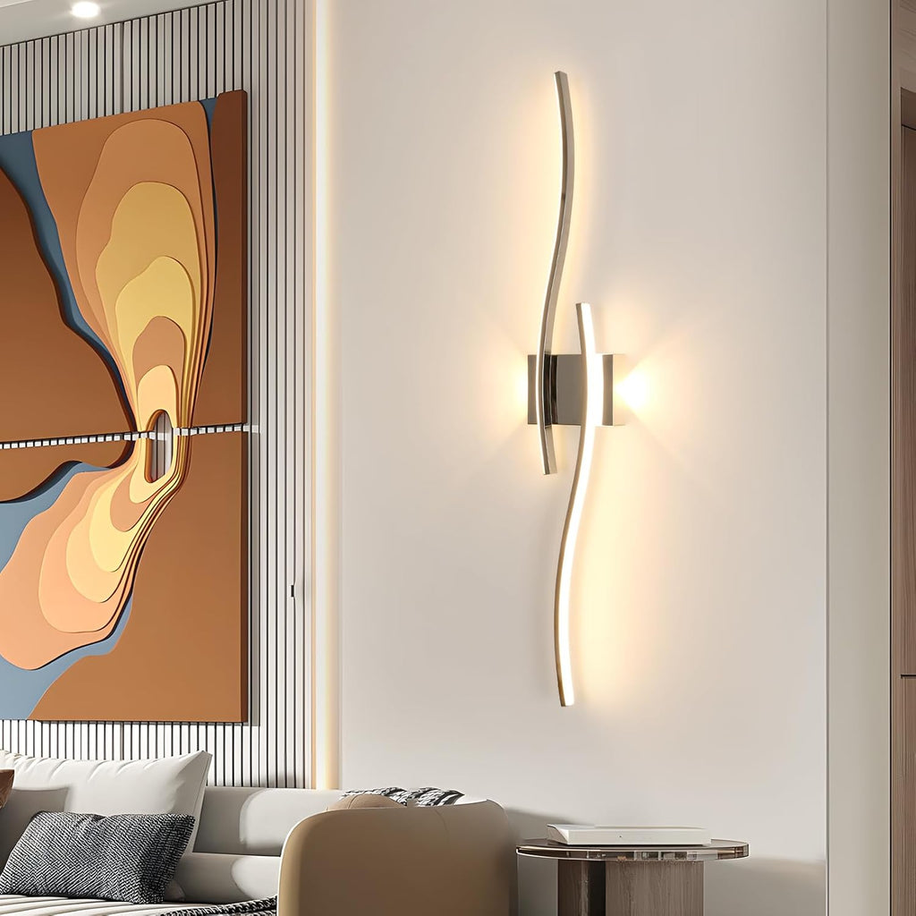 Lampada da parete - Struttura in alluminio cromato, luce calda