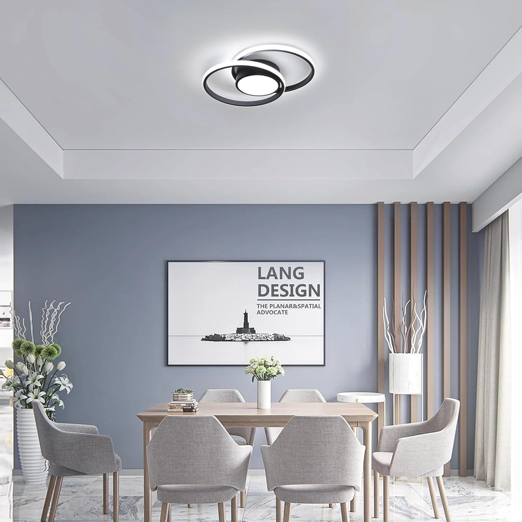 Ceiling Light - Black Metal Frame, Tunable and Dimmable