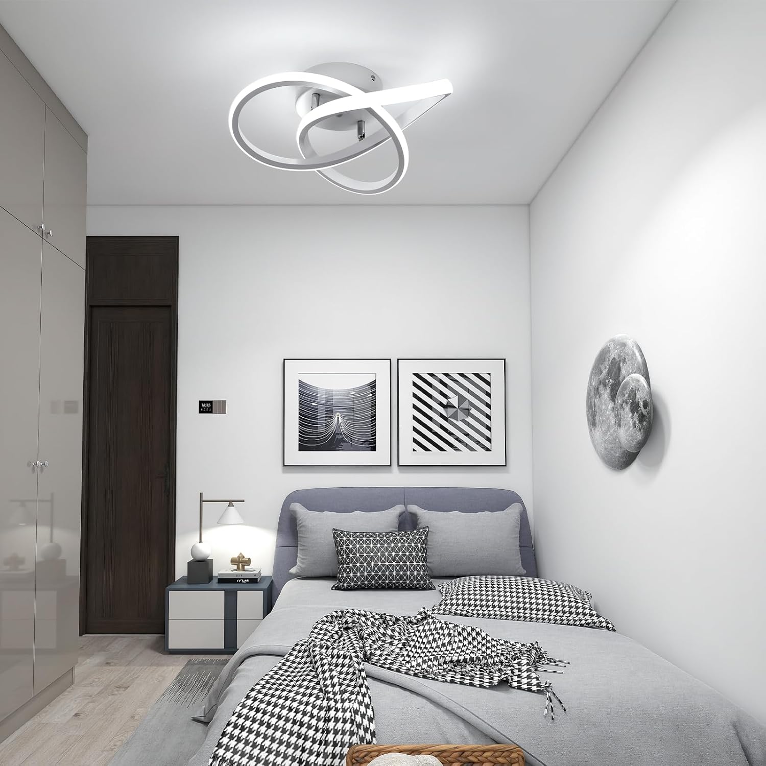 Comely LED Ceiling Light Modern Design Bedroom Ceiling Lamp, White, 30W 3300LM, Dia30cm, For Bedroom, Kitchen, Balcony, Corridor, Office, Hallway