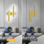 Applique - Cornice acrilica dorata, Luce bianca