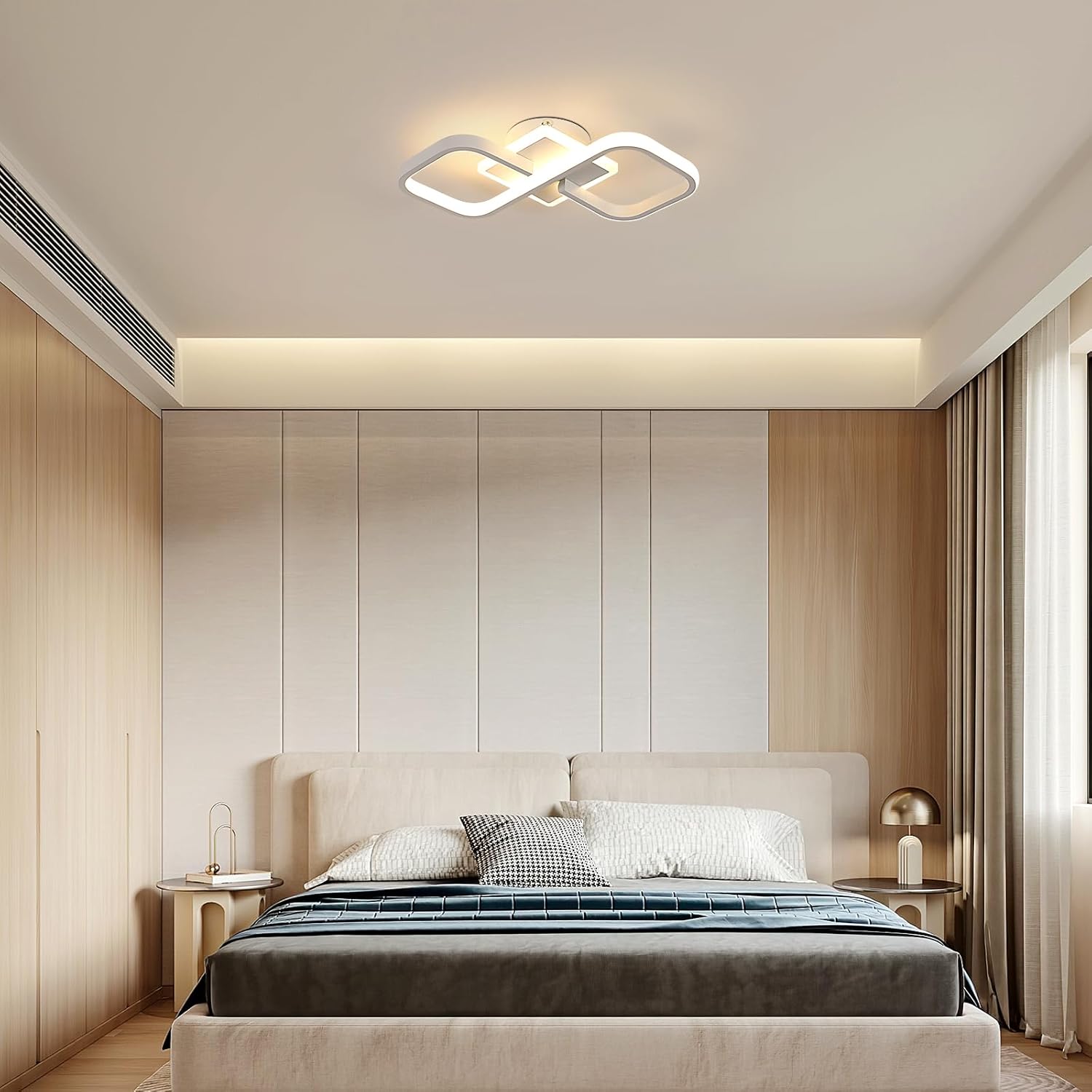 Comely Plafonnier LED Carré Moderne, 36W 4050LM 40.5cm Lampe de Plafond LED, Acrylique Luminaire Plafonnier Intérieur Blanc pour Chambre à Coucher, Salon, Couloir, Lumière Chaude 3000K