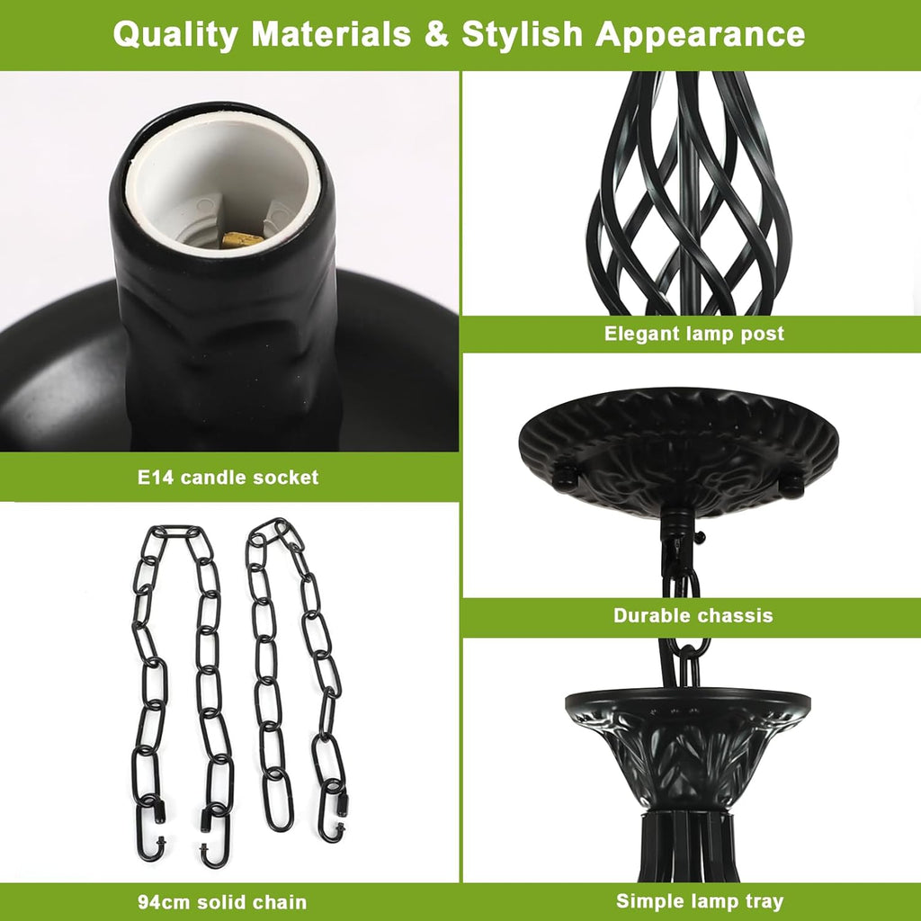 Chandeliers - Black Metal Frame