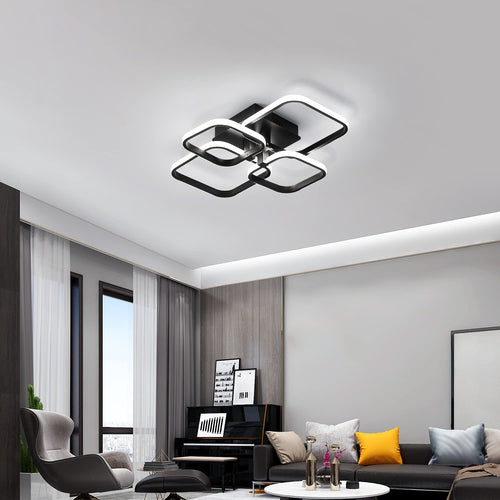 Ceiling Light - Black Aluminium Frame, White Light