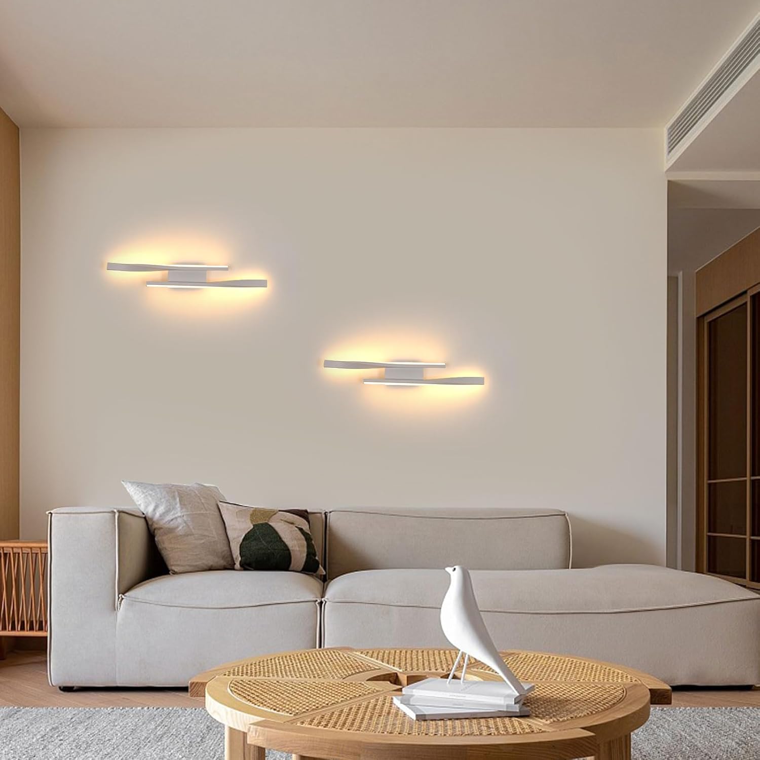 Comely Applique Murale Intérieure, Lampe LED Murale Moderne 16W 1800LM, Éclairage Acrylique Luminaire Mural pour Chambre, Salon, Salle à Manger, Couloir, Escalier, 3000K Lumière Chaude