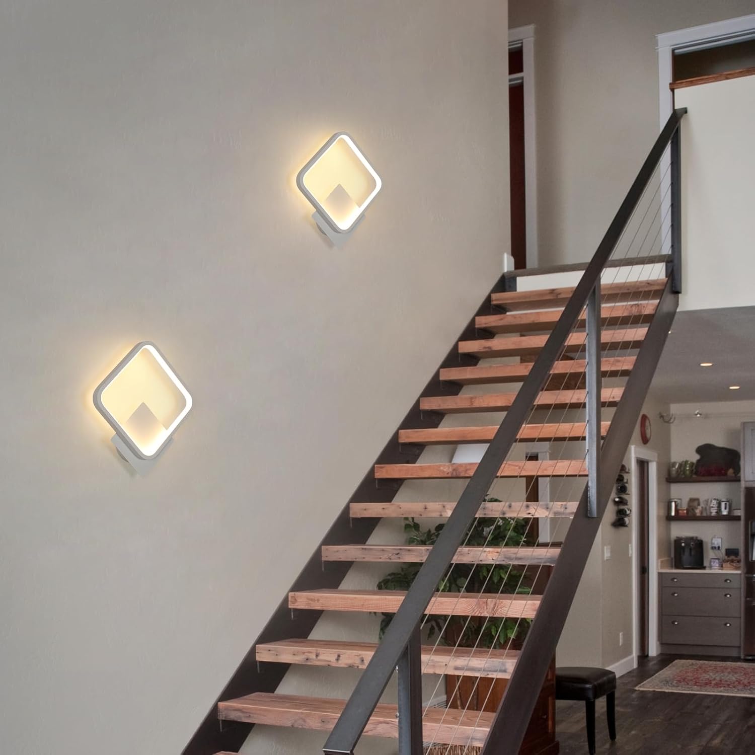 Wall Light - White Aluminium Frame, Warm Light