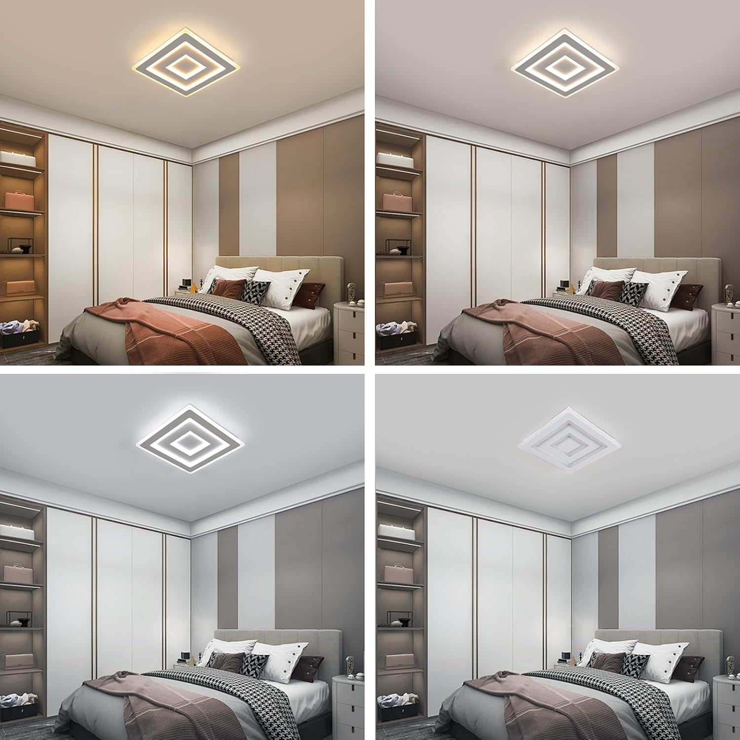 Ceiling Light - White Acrylic Frame, Tunable and Dimmable