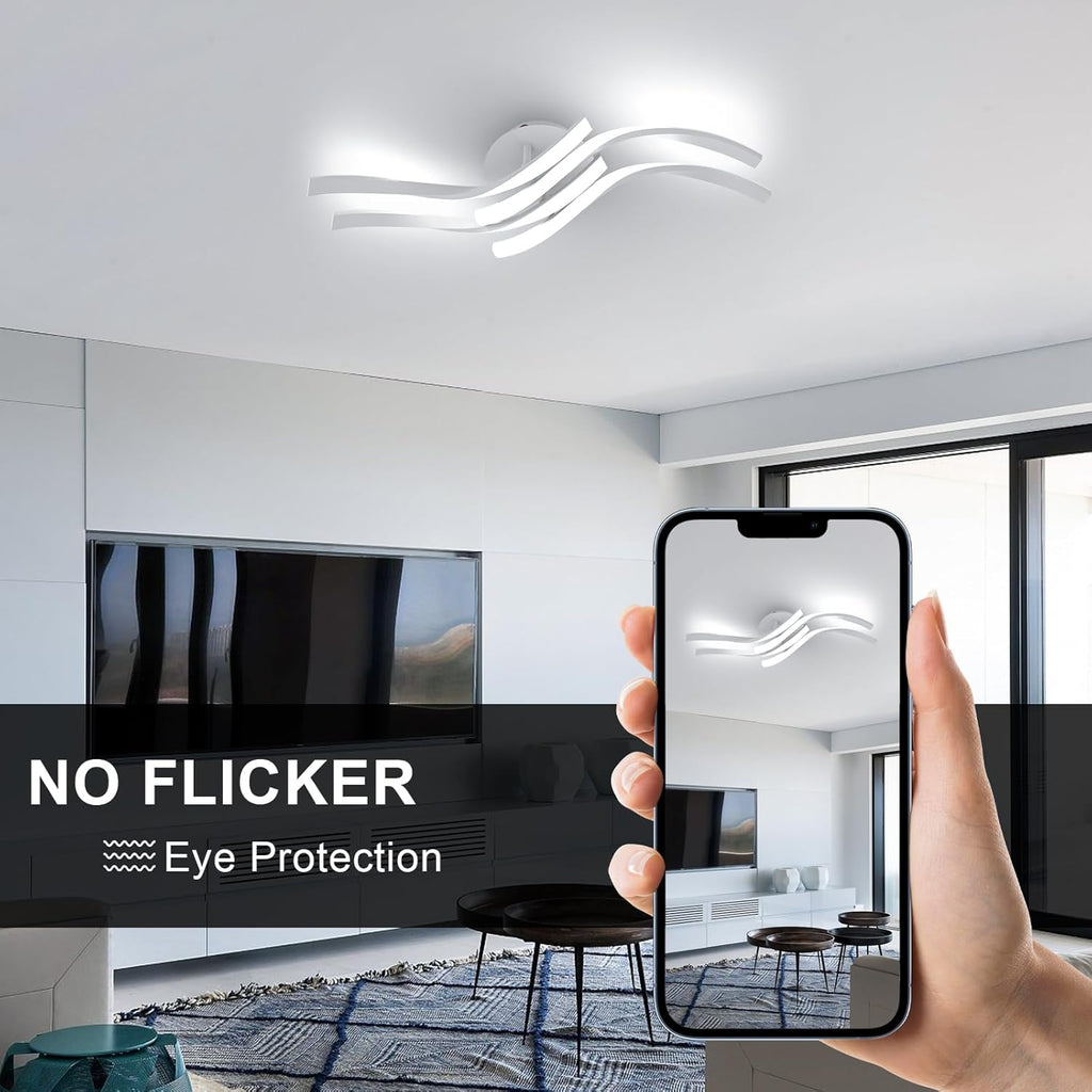 Ceiling Light - White Aluminium Frame, White Light