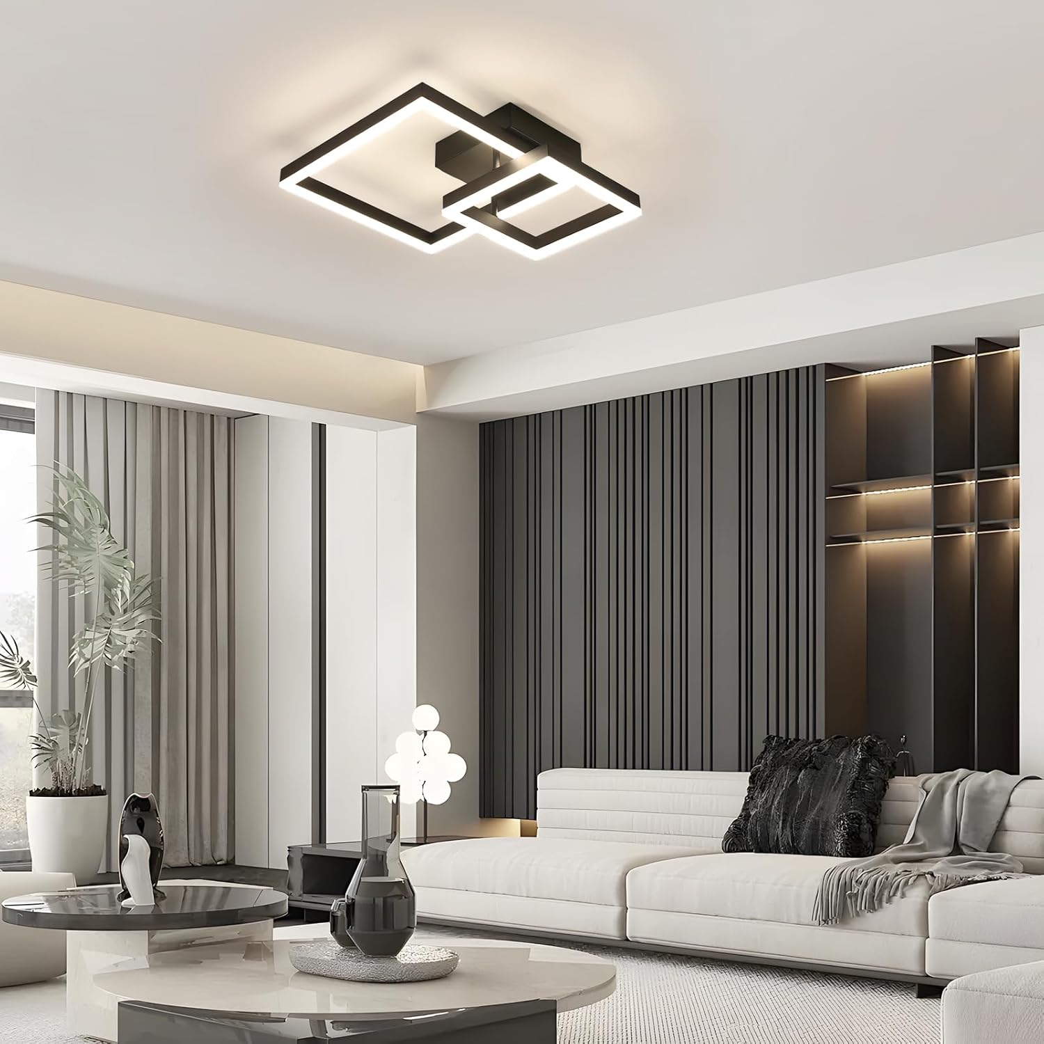 Ceiling Light - Black Acrylic Frame, Tunable and Dimmable