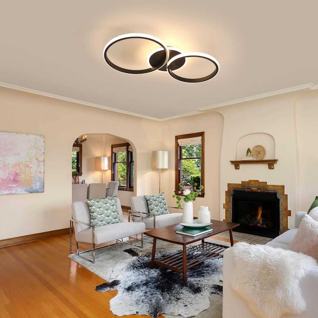 Ceiling Light - Black Acrylic Frame, Warm Light