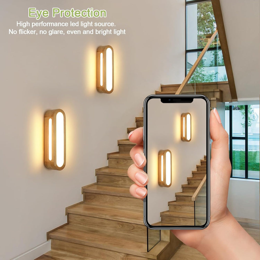 Wall Light - Wood Frame, Warm Light