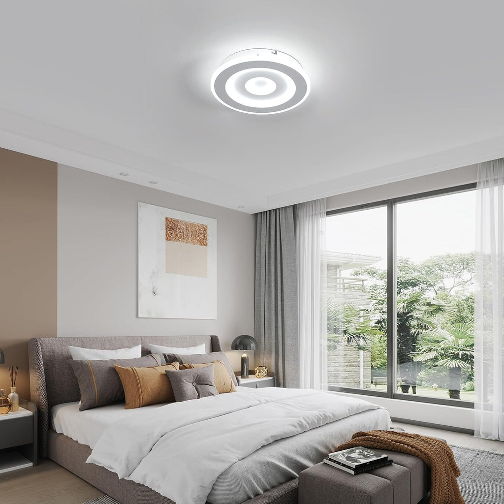 Comely Plafonnier LED Rond Moderne, 28W 28cm Lampe de Plafond LED, Blanc Luminaire Plafonnier Intérieur pour Chambre à Coucher, Salon, Couloir, Lumière Blanche Froide 6500K