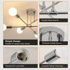 Ceiling Light - Chrome Metal Frame