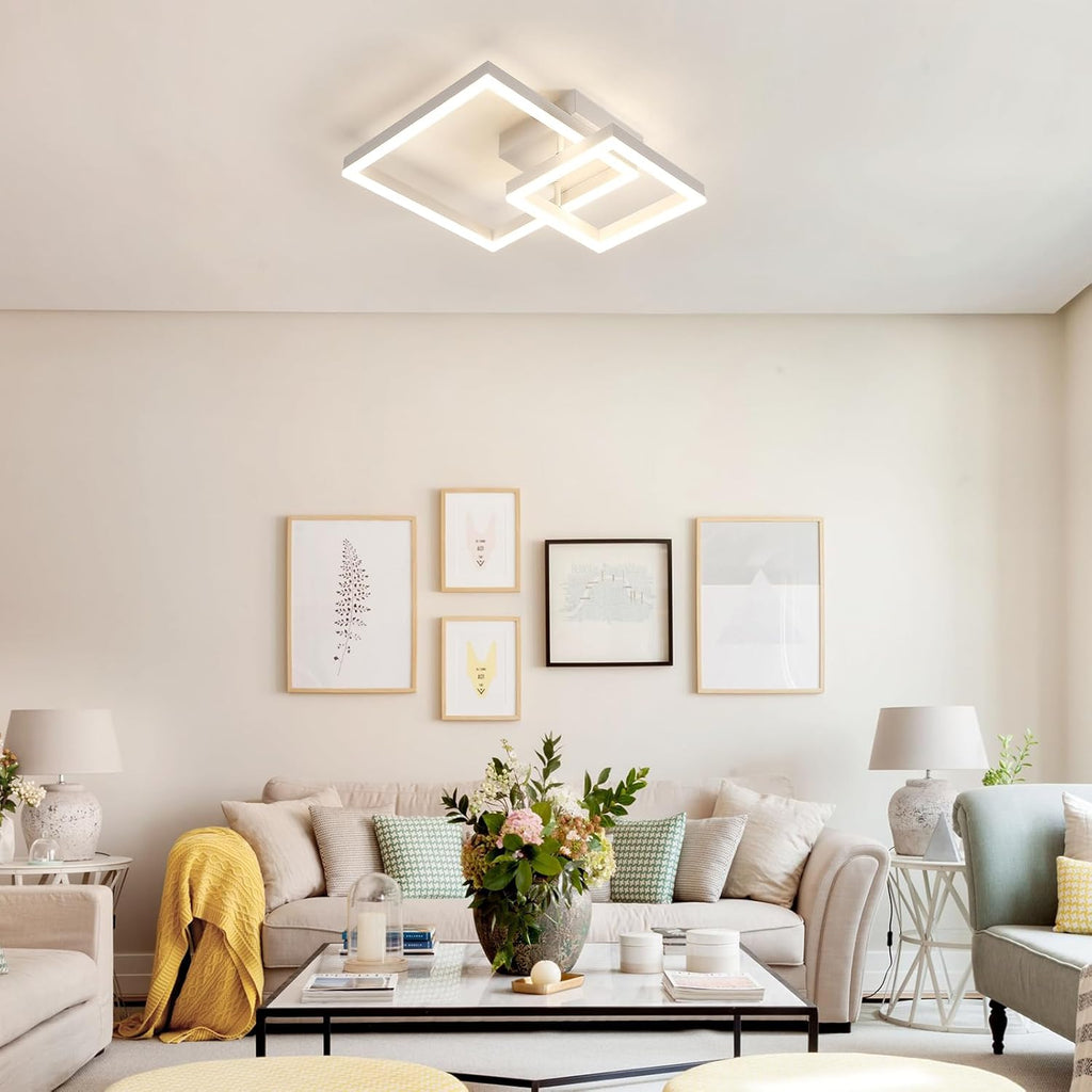 Deckenleuchte – weißer Acrylrahmen, neutralweißes Licht