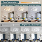 Ceiling Light - White Acrylic Frame, Tunable and Dimmable