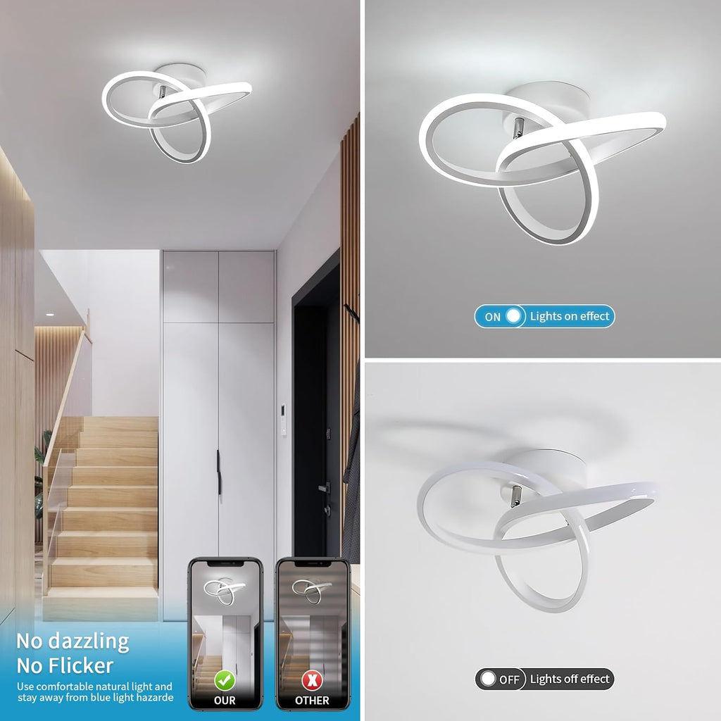 Ceiling Light - White Aluminium Frame, White Light
