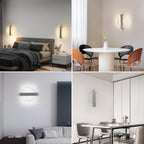 Comely Applique Murale LED Moderne, Argent 12W 3 Températures de Couleur 3000K/4500K/6500K Lampe Murale LED Pour Chambre à Coucher, Salon, Salle à Manger, Couloir, Escaliers
