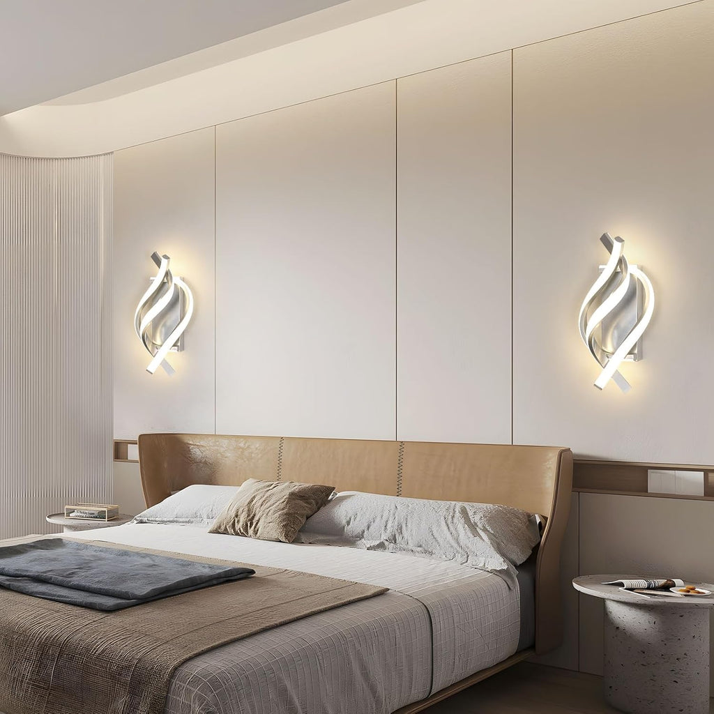 Applique - Cornice in alluminio color argento, Luce naturale