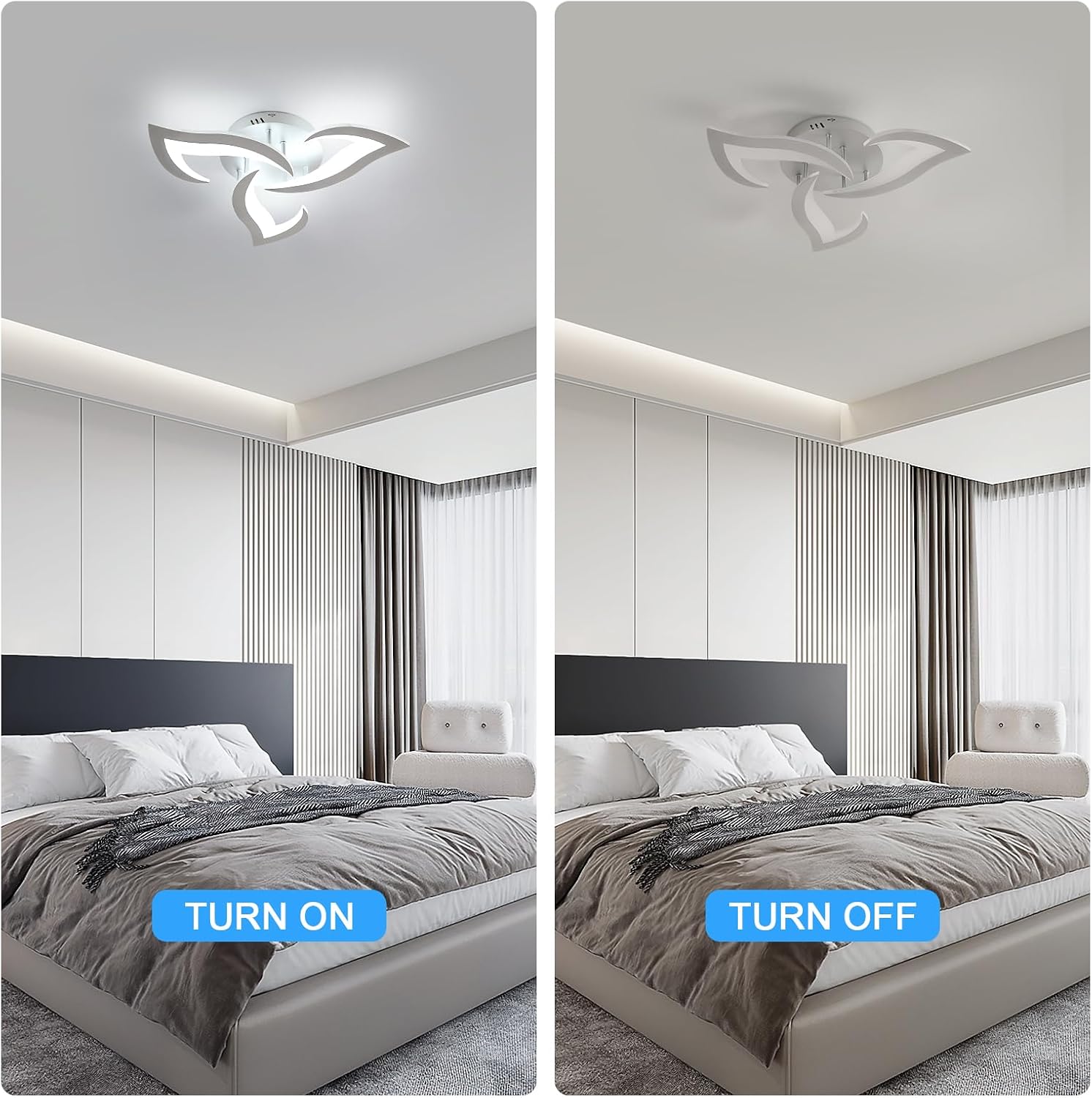 Ceiling Light - White Acrylic Frame, White Light