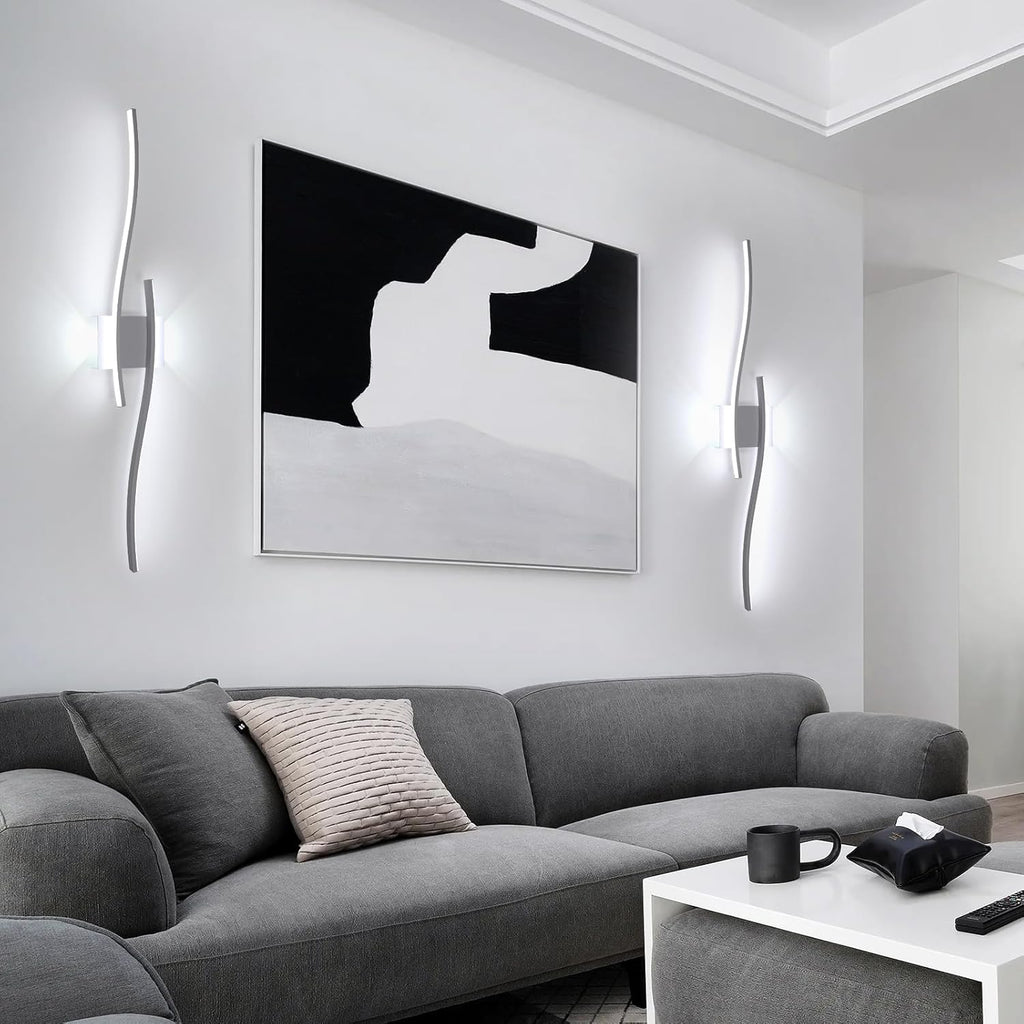Applique da Parete - Struttura in Alluminio Bianco, Luce Bianca