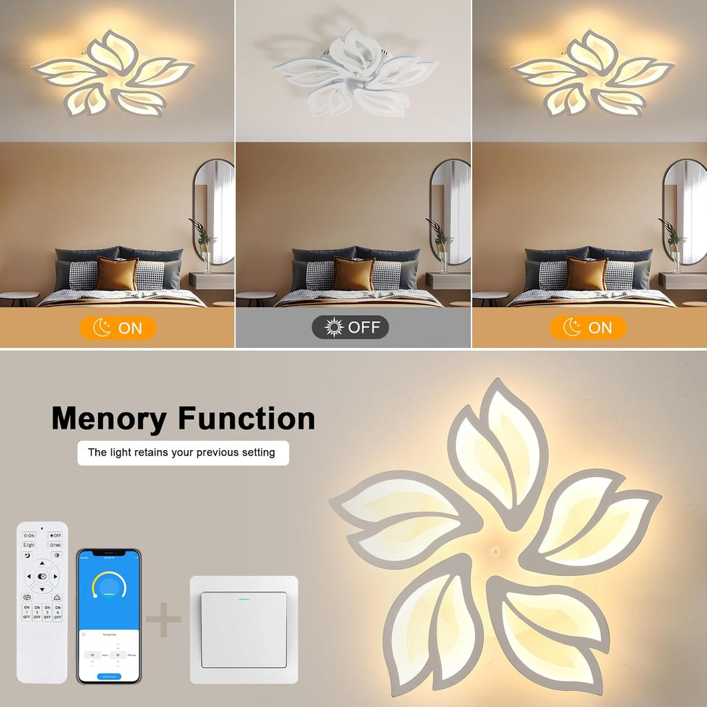 Ceiling Light - White Acrylic Frame, Tunable and Dimmable