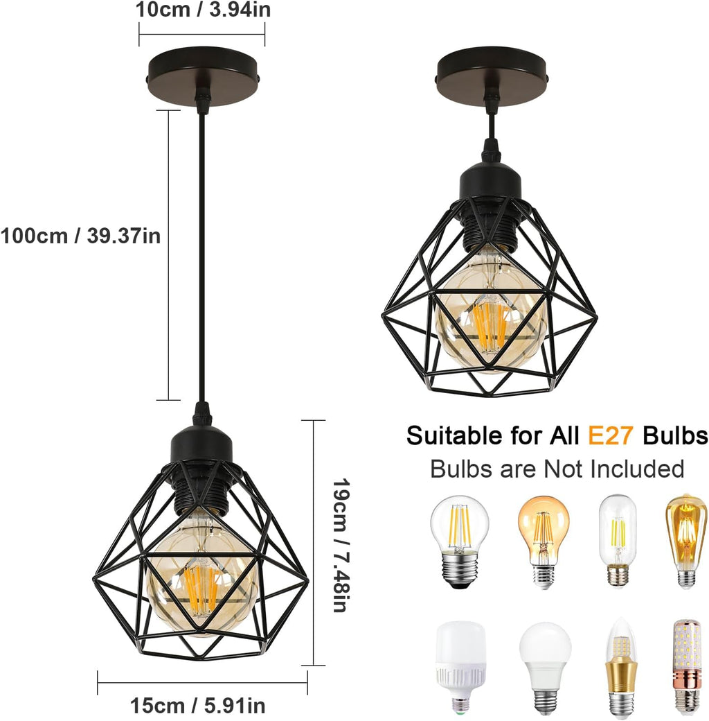Chandeliers - Black Metal Frame