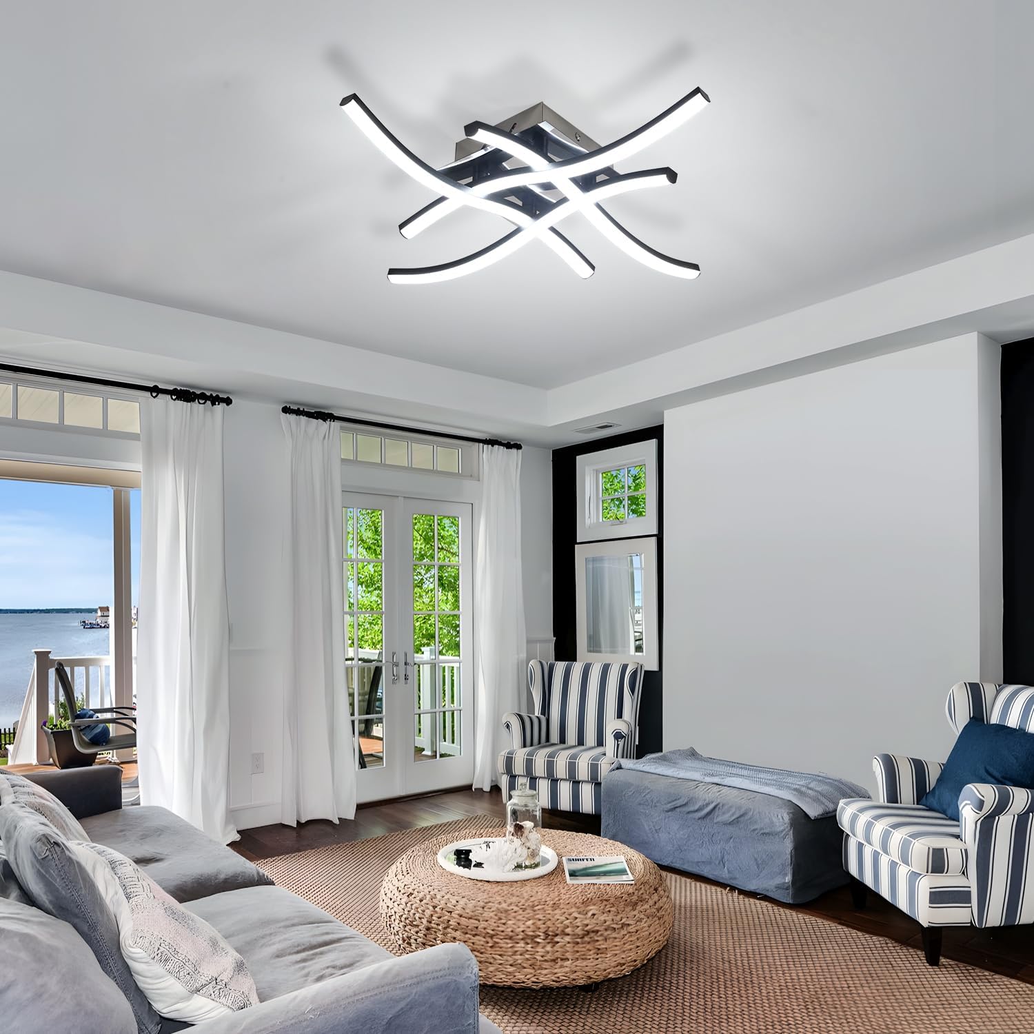 Ceiling Light - Black Aluminium Frame, Tunable and Dimmable