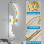 Wall Light - Gold Aluminium Frame, White Light