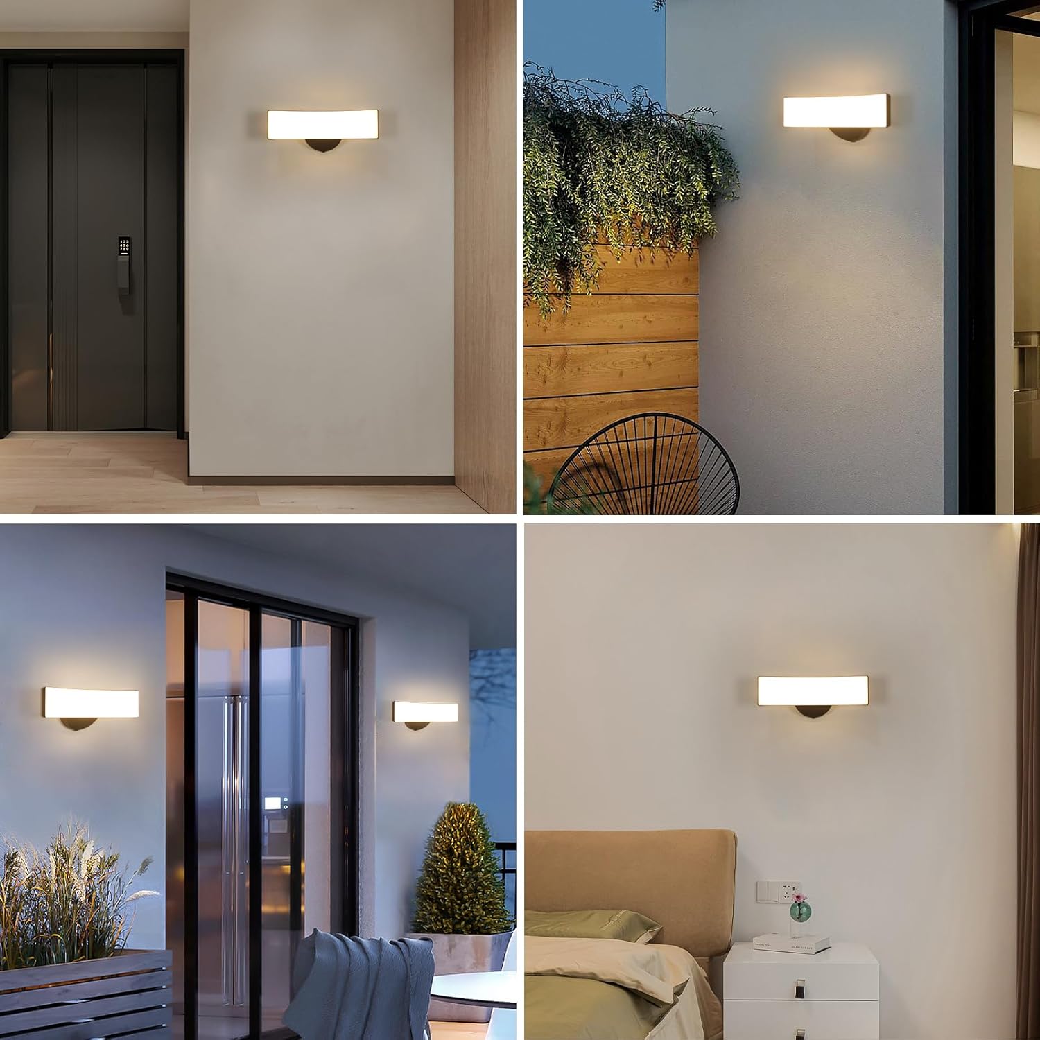 Wall Light - Black Aluminium Frame, Warm Light