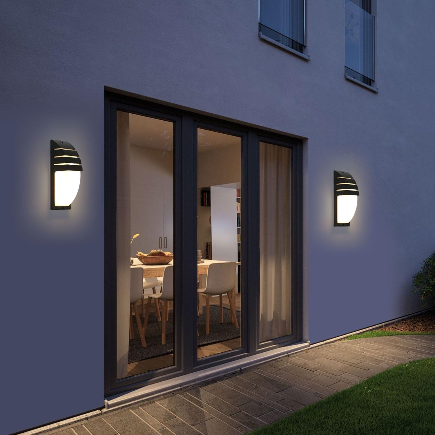 Wall Light - Black Aluminium Frame, Warm Light