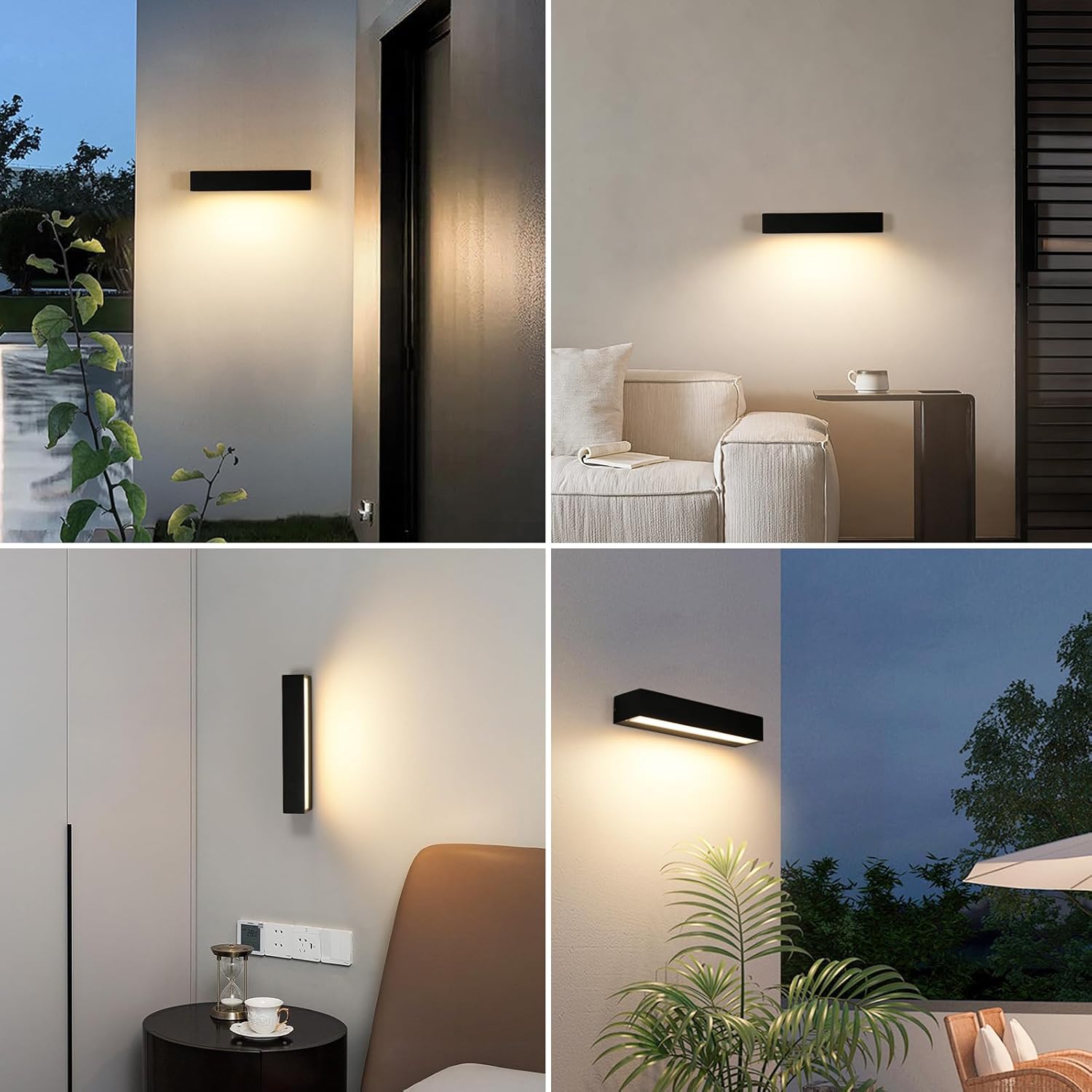 Wall Light - Black Metal Frame, Warm Light