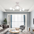 Industrial E27 Ceiling Light, 5-Light Metal Ceiling Lamp White, Creative Iron Chandelier for Bedroom Living Room Dining Room Hallway Kitchen, ?60cm (Bulb Not Included)