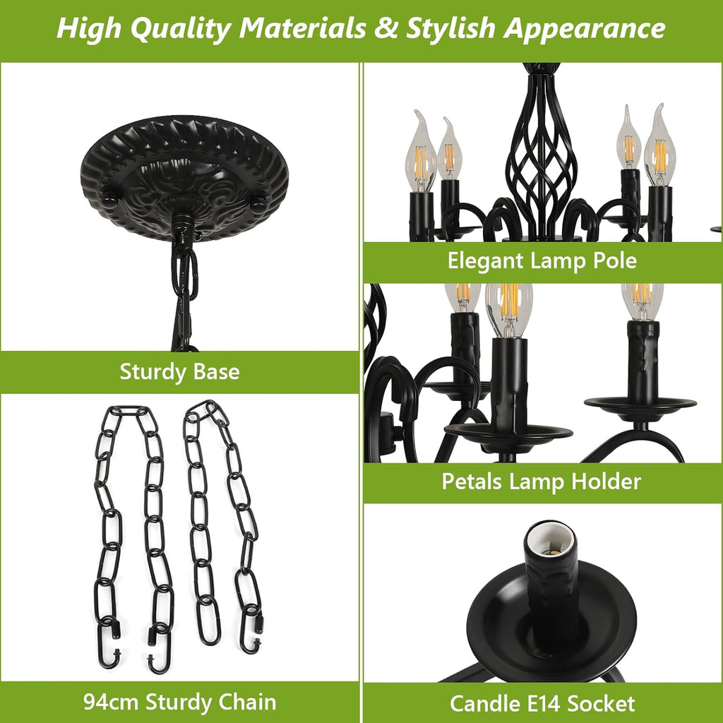 Chandeliers - Black Metal Frame