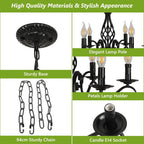 Chandeliers - Black Metal Frame