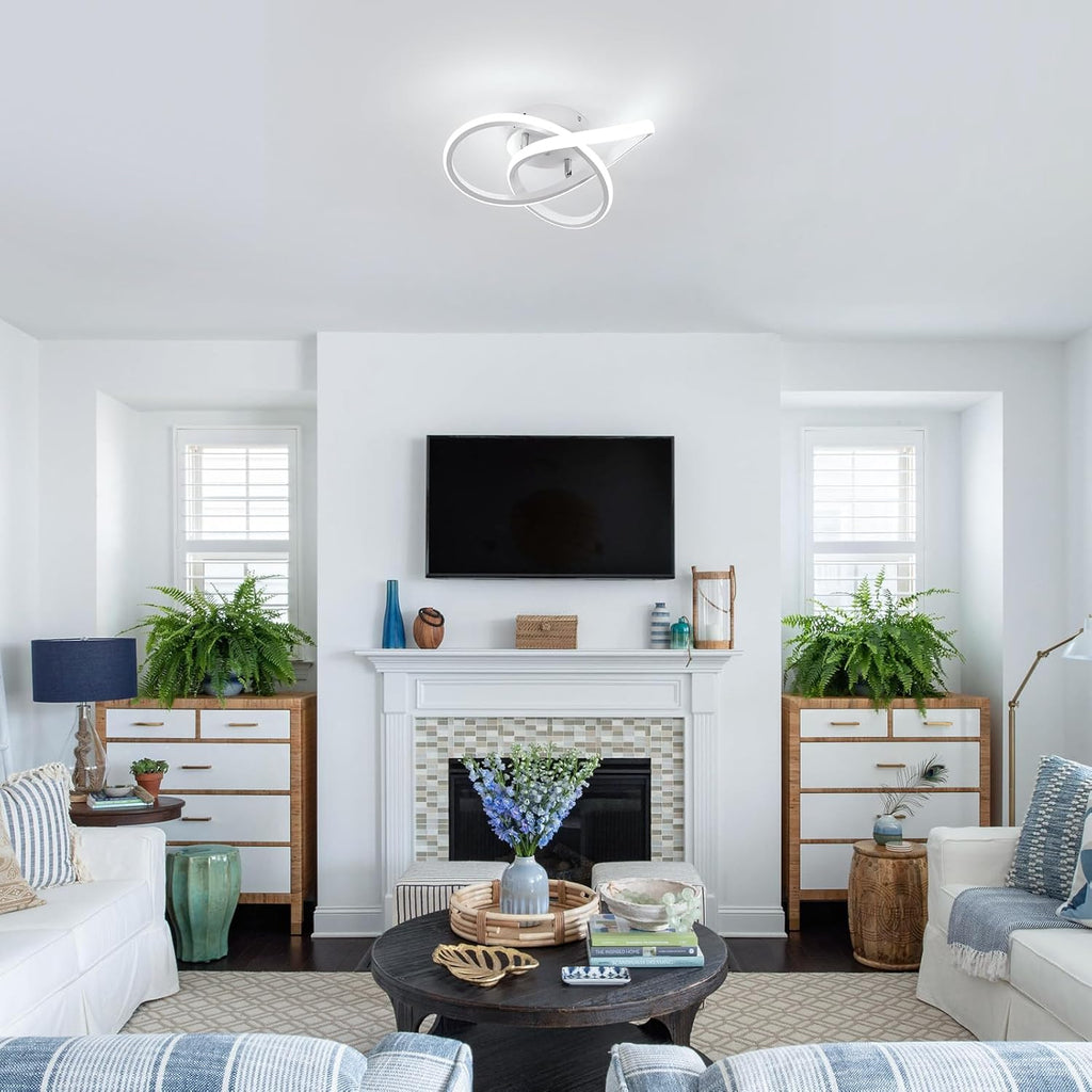 Ceiling Light - White Aluminium Frame, White Light