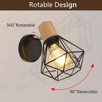 Wall Light - Black Metal Frame