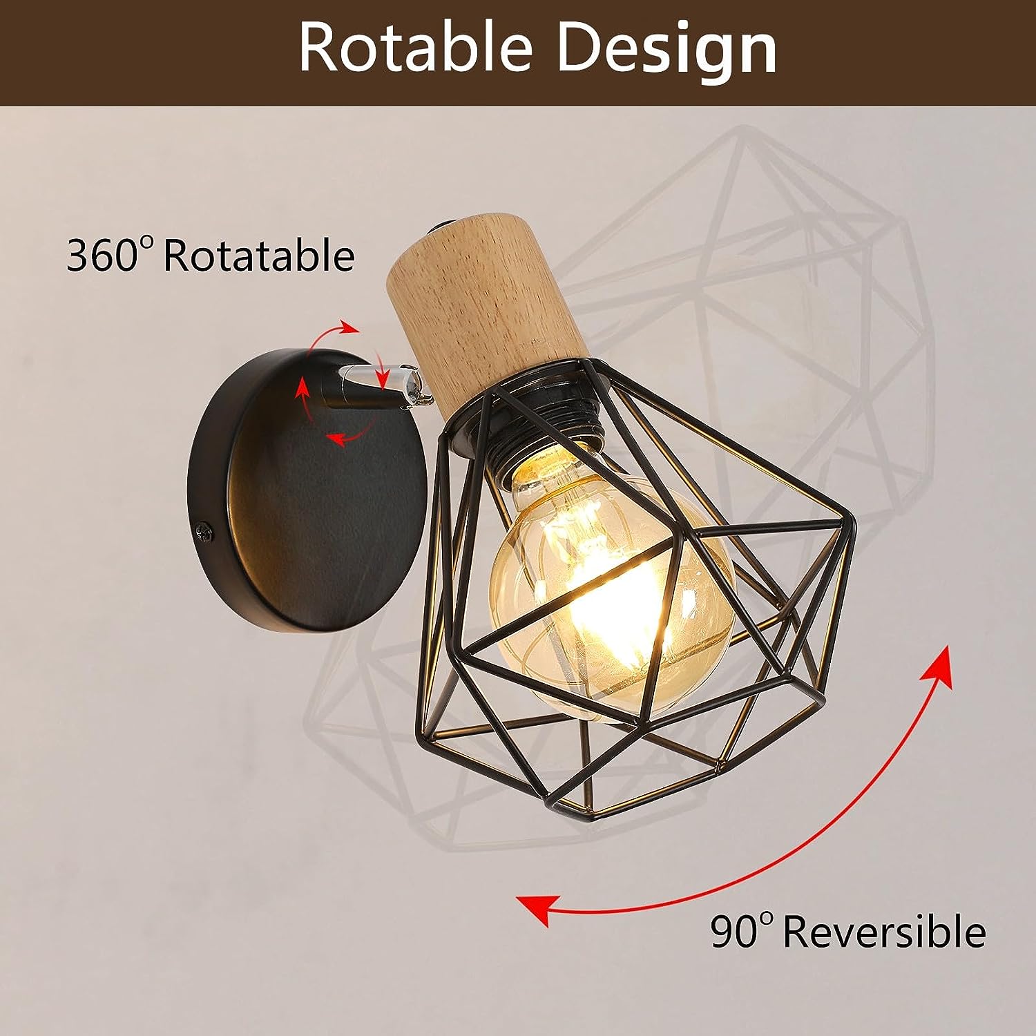 Wall Light - Black Metal Frame