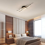 Comely Plafonnier LED, 3 Ondes Design 20W 2050LM Lampe de Plafond LED Moderne, Noir Luminaire Plafonnier LED Blanc Chaud 3000K pour Salon, Chambre, Cuisine, Couloir