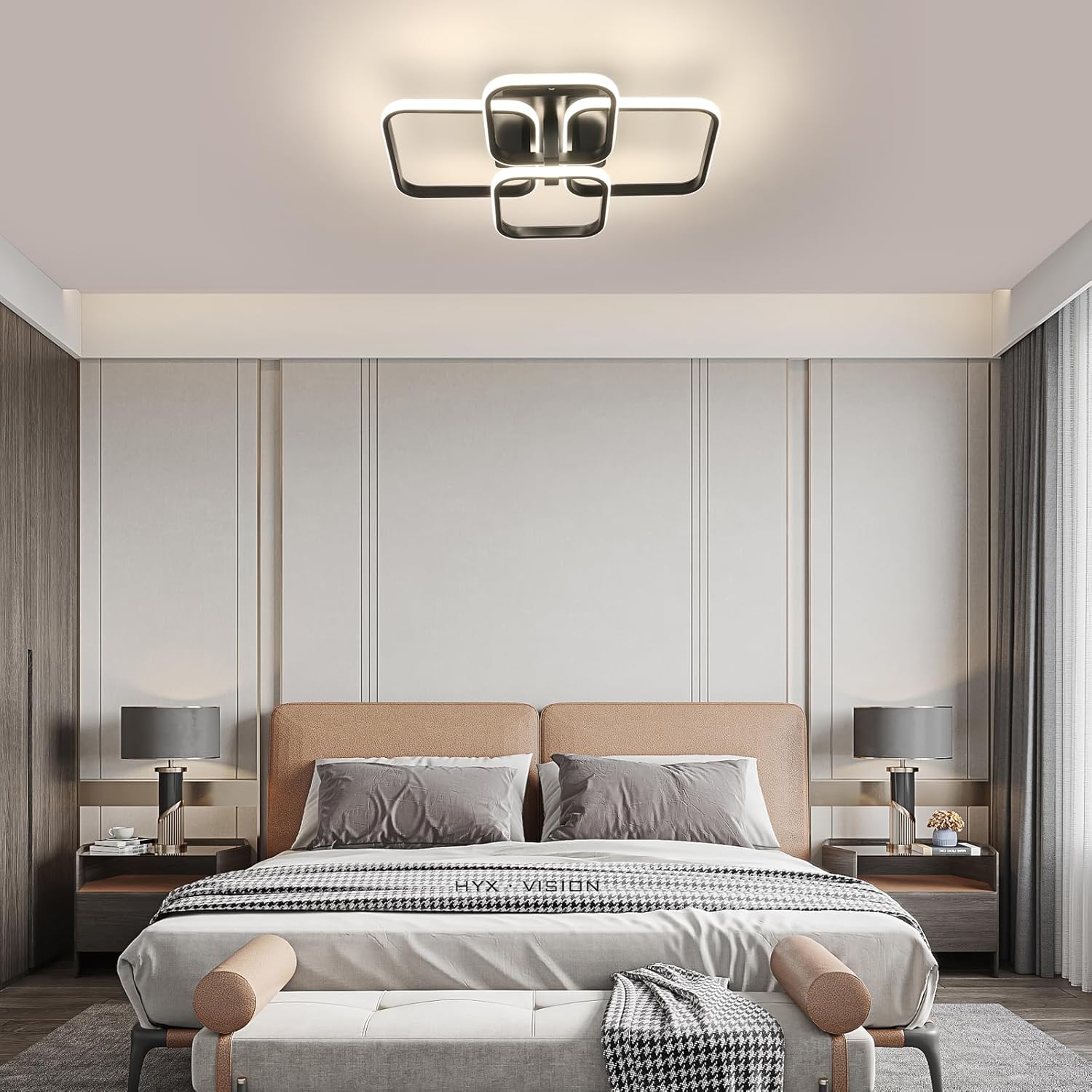 Ceiling Light - Black Aluminium Frame, Tunable and Dimmable