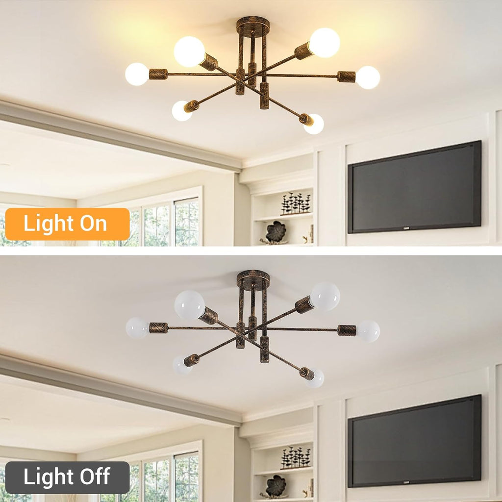 Ceiling Light - Gold Bronze Metal Frame