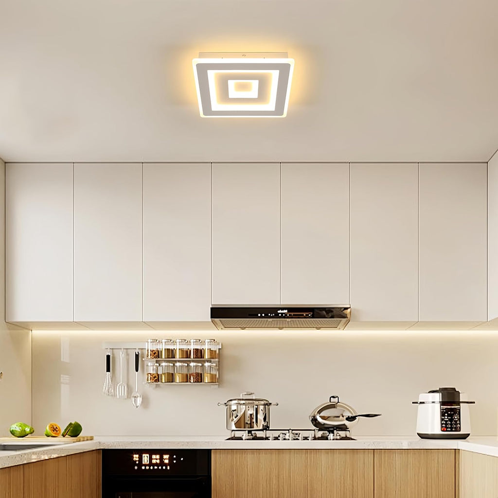 Comely Plafonnier LED Carré Moderne, 36W 28cm Lampe de Plafond LED, Blanc Luminaire Plafonnier Intérieur pour Chambre à Coucher, Salon, Couloir, Lumière Chaude 3000K