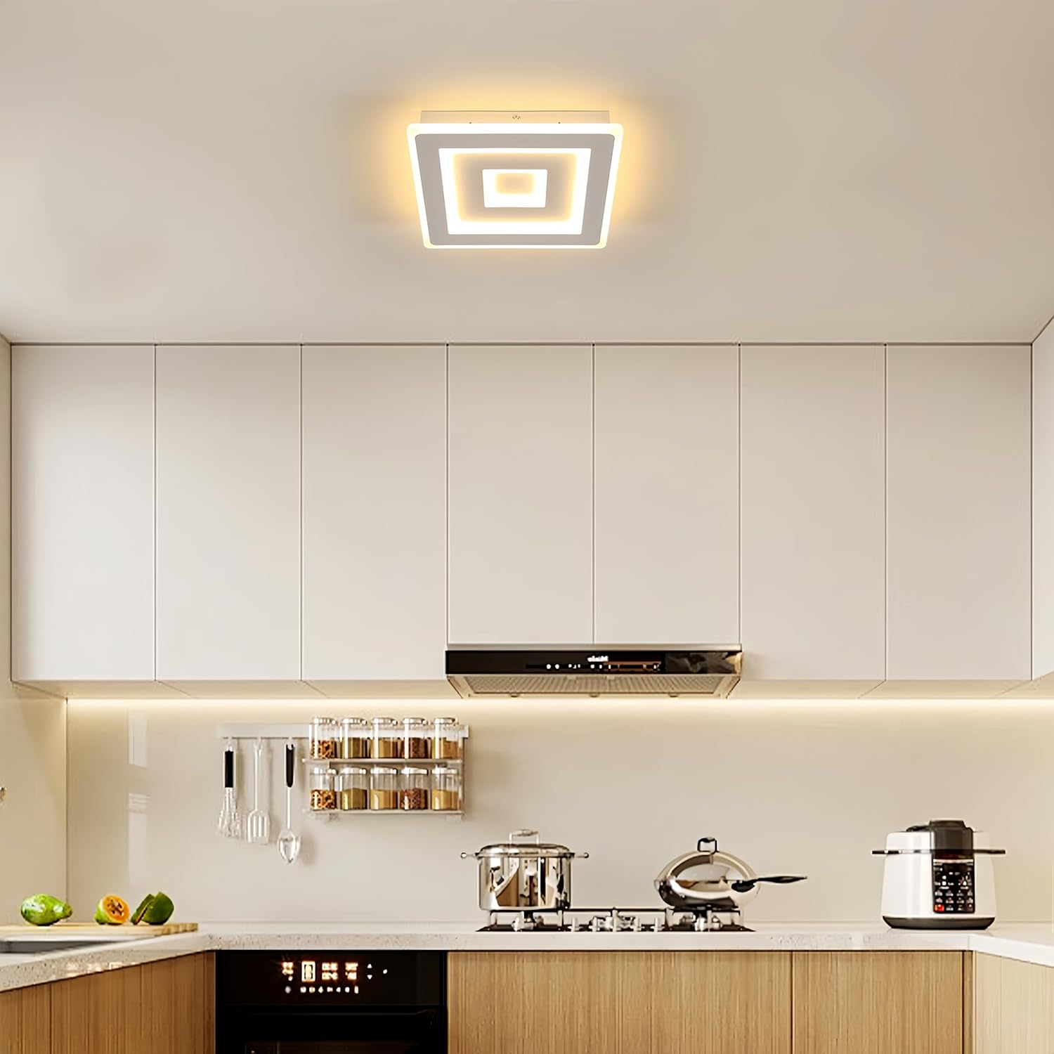 Comely Plafonnier LED Carré Moderne, 36W 28cm Lampe de Plafond LED, Blanc Luminaire Plafonnier Intérieur pour Chambre à Coucher, Salon, Couloir, Lumière Chaude 3000K