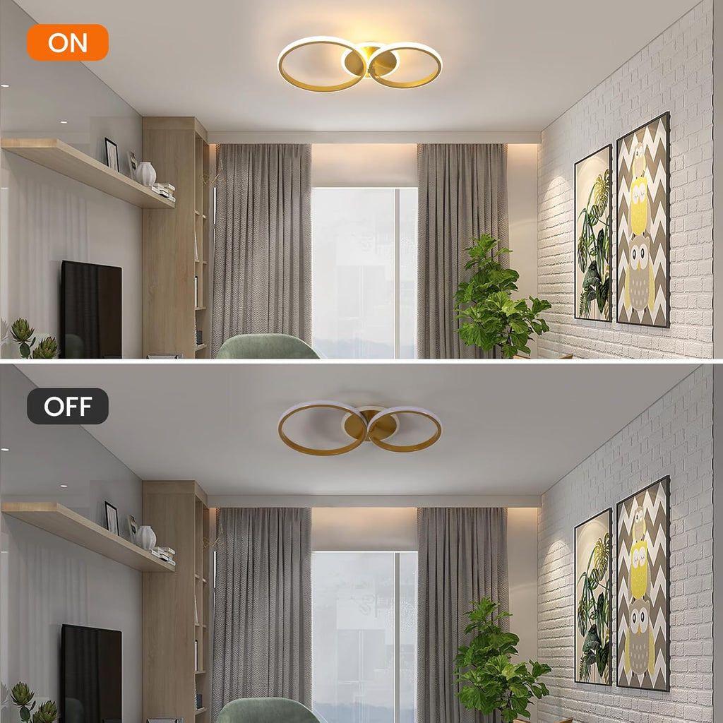 Ceiling Light - Gold Acrylic Frame, Warm Light