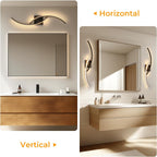 Comely Applique Murale Interieur, Moderne 80cm 27W Noir Lampe Murale LED pour Chambre à Coucher Salon, Lumière Chaude 3000k