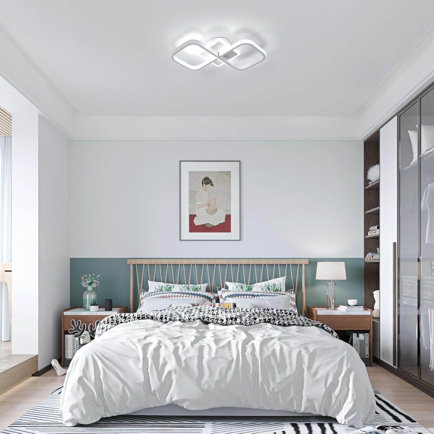 Comely Plafonnier LED Dimmable Moderne 3000K-6500K, 40W 4500LM Lampe de Plafond LED Salon avec Télécommande, Luminaire Plafonnier Design Carré pour Cuisine Couloir Salon Chambre
