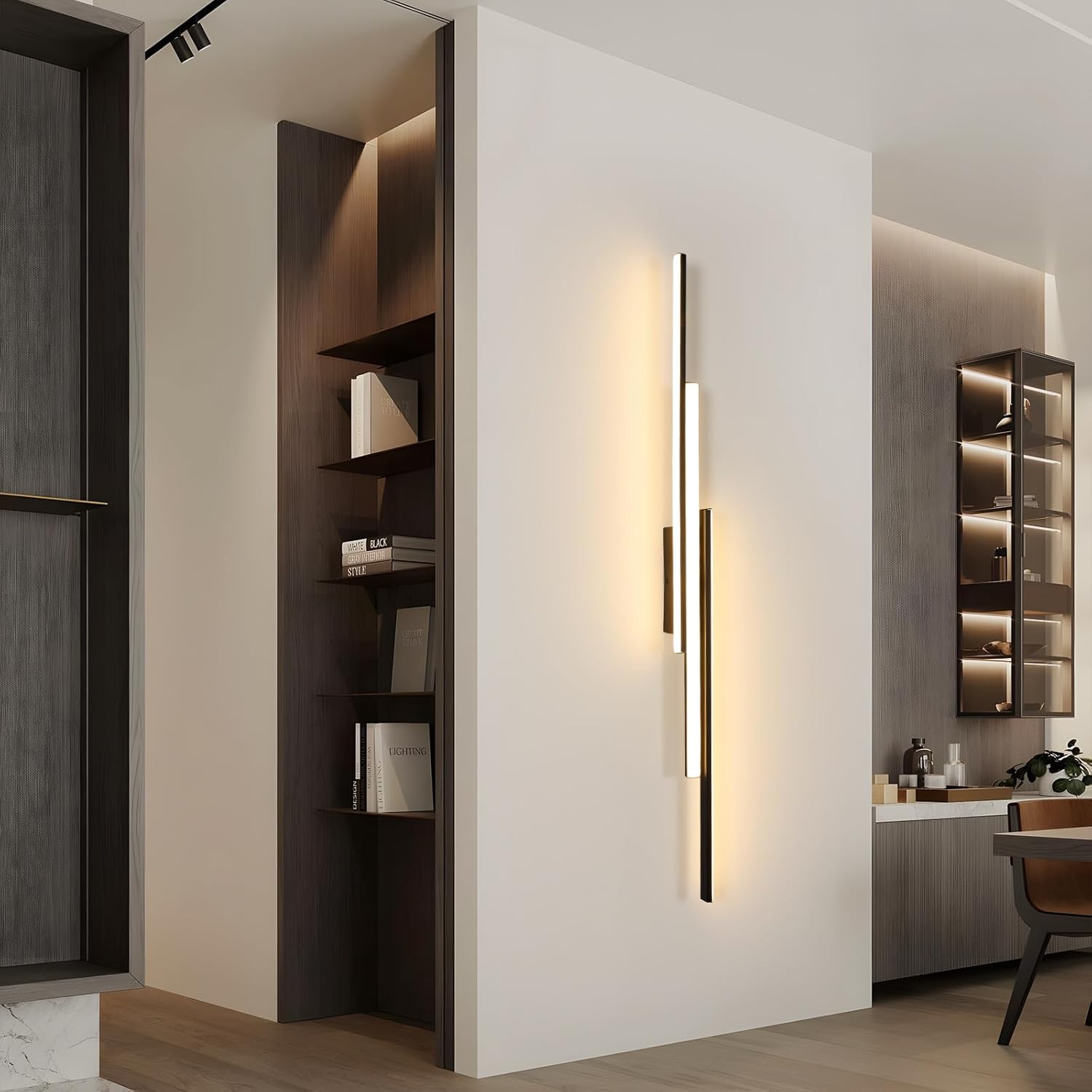 Wall Light - Black Aluminium Frame, Warm Light