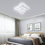 Comely Plafonnier LED Dimmable, Blanc 5 Carré 57W 6400LM Lampe de Plafond LED avec Télécommande 3000K-6500K, Luminaire Plafonnier Moderne pour Salon, Chambre, Salle à Manger