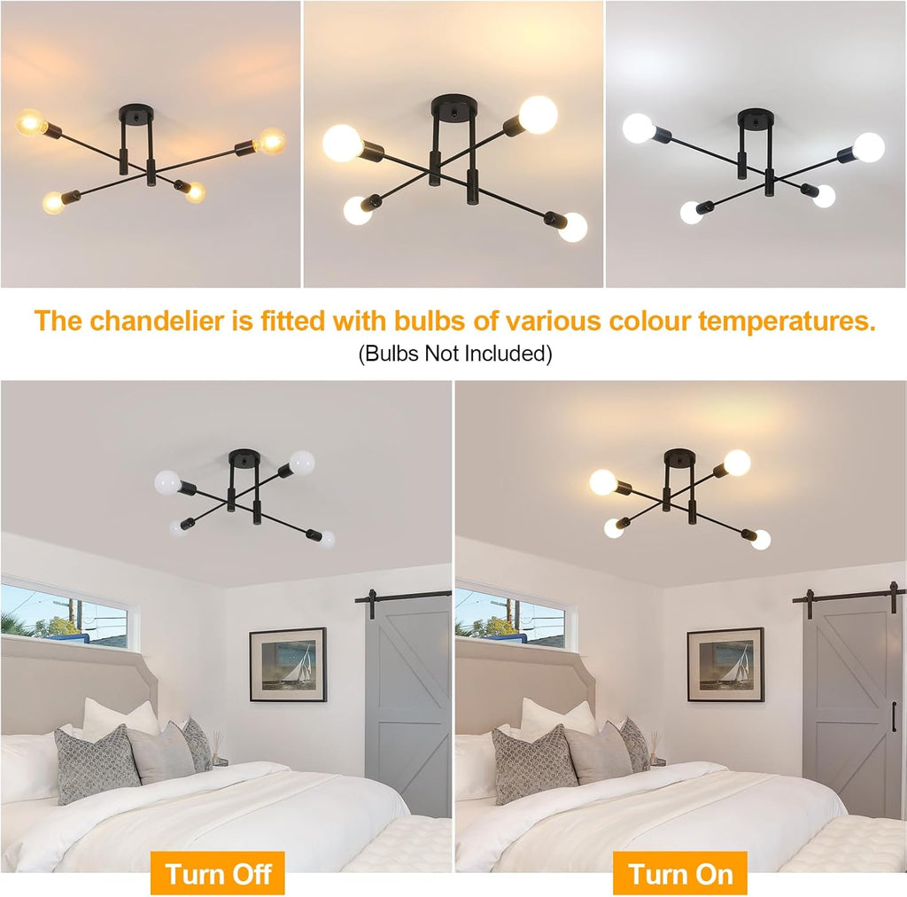 Ceiling Light - Black Metal Frame