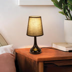 Comely Lampe de Table Rétro avec Abat-Jour en Tissu Noir – Lampe de Chevet Vintage E27, Câble 1,5 m avec Interrupteur, Lampe Décorative pour Chambre Salon Bureau